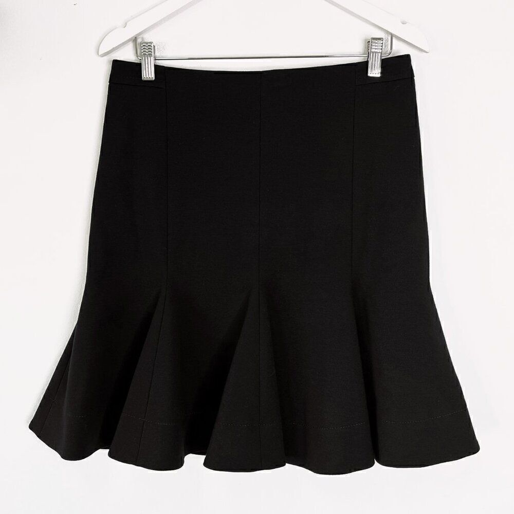 Akris Punto Black Wool Godet Skirt